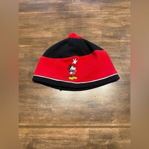 Disneys Mickey Mouse Fleece Beanie Hat Adult One Size Black Red Floral Warm Fall